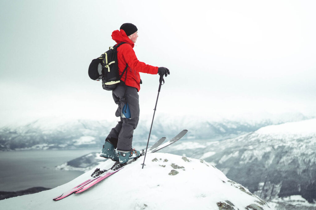 MAJESTY Havoc Carbon freeride skis skier on top of a mountain