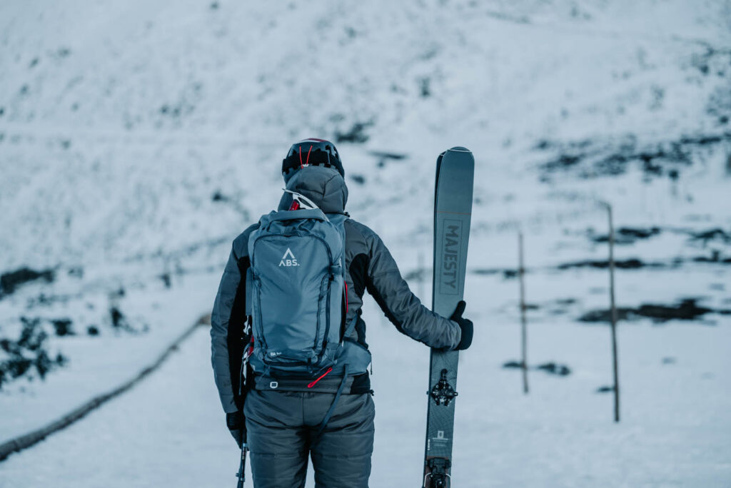 MAJESTY Superpatrol Carbon touring skis on mountain